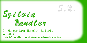 szilvia mandler business card